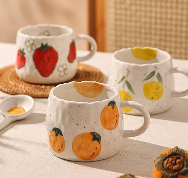 Cartoon Fruit Doodle Ceramic Coffee Mug 300ml - Casatrail.com
